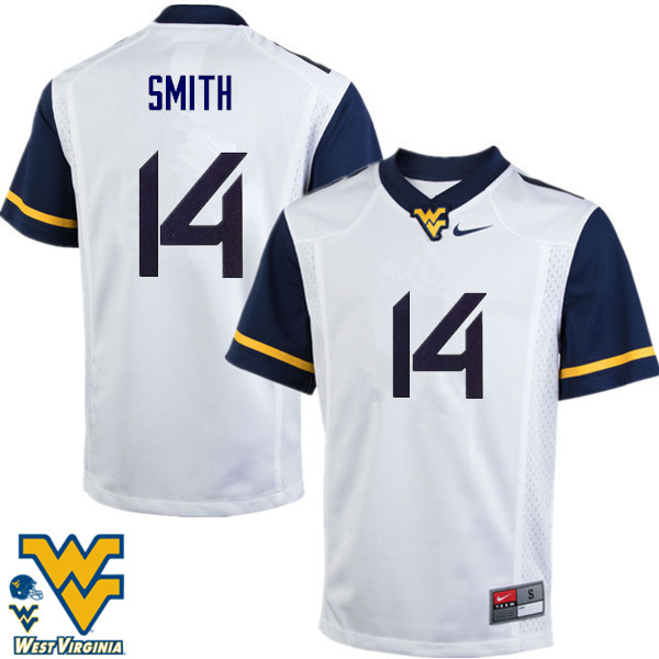 NCAA Men's Collin Smith West Virginia Mountaineers White #14 Nike Stitched Football College Authentic Jersey NA23M46DU